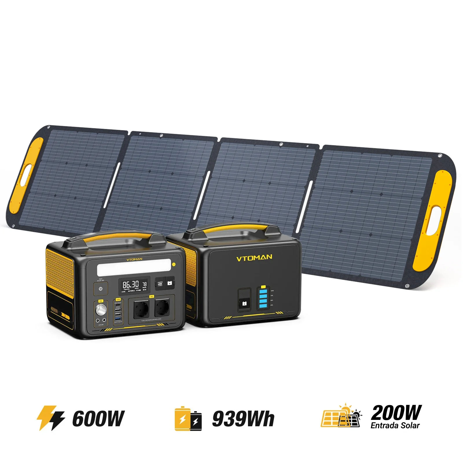 VTOMAN Jump 600W/939Wh 200W zonnegenerator
