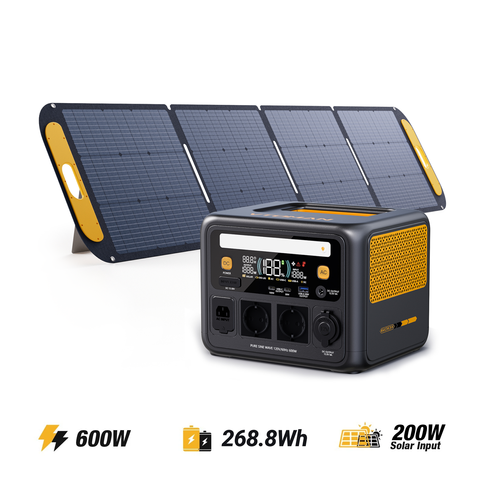 VTOMAN Jump 600X Estación de Energía Portátil - 268,8Wh