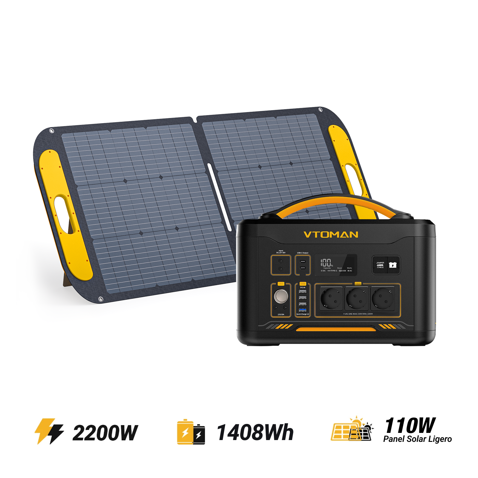 VTOMAN Jump 2200 Estación de Energía Portátil 1408Wh (Nueva versión)