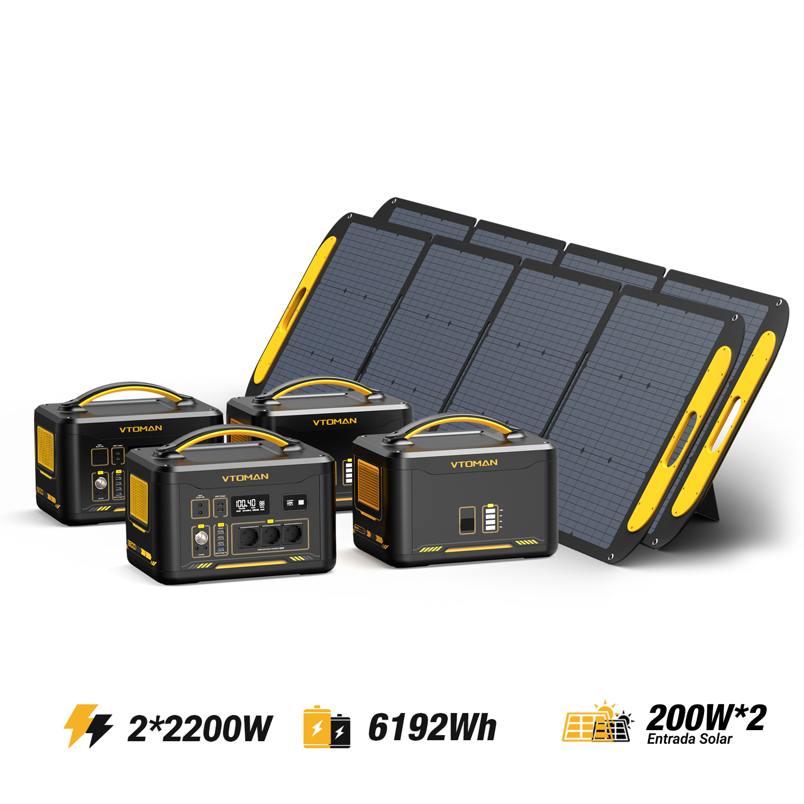 VTOMAN Jump 2200/6192Wh 200W*2 zonnegenerator