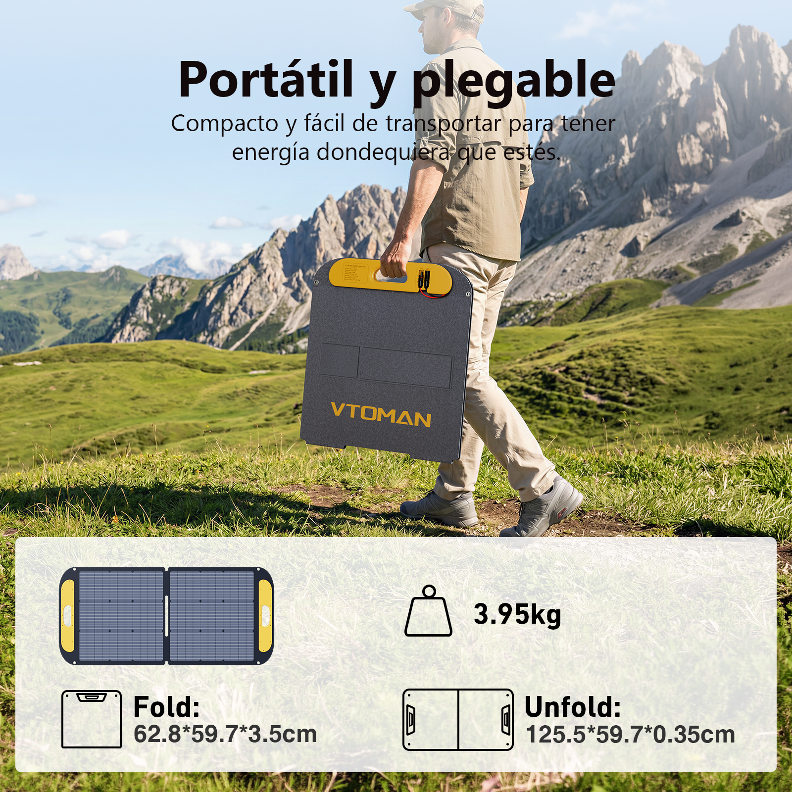 Panel solar plegable y ligero VTOMAN 110W