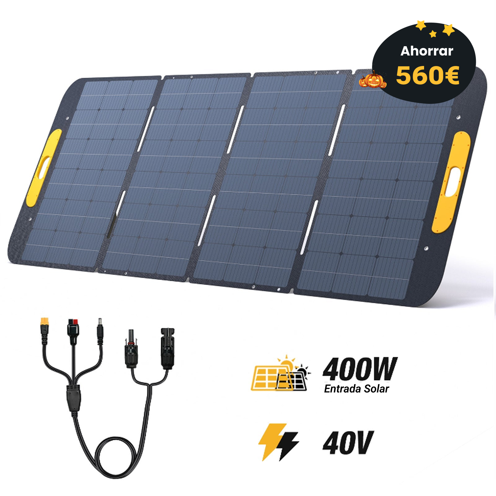 Panel solar portátil plegable VTOMAN de 400 W