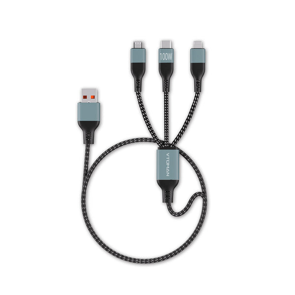 Cable de carga rápida 3 en 1 VTOMAN de 100 W