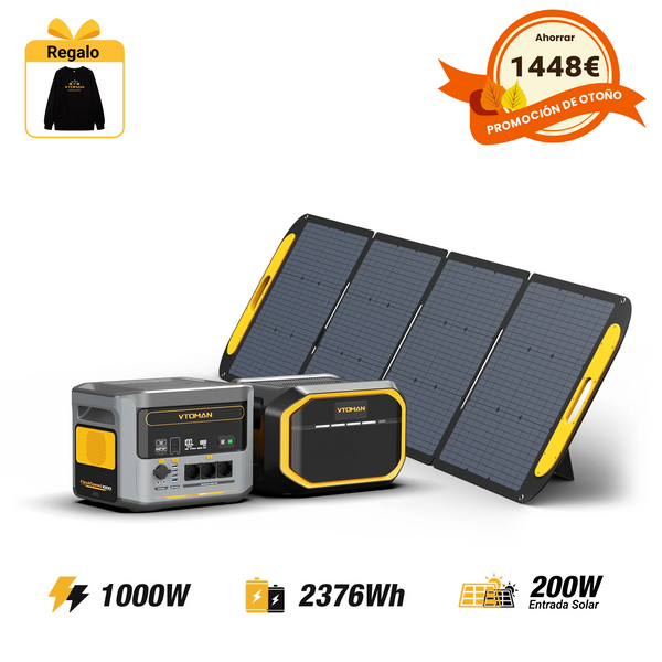 VTOMAN FlashSpeed ​​​​1000/2376Wh con pannello solare da 200W