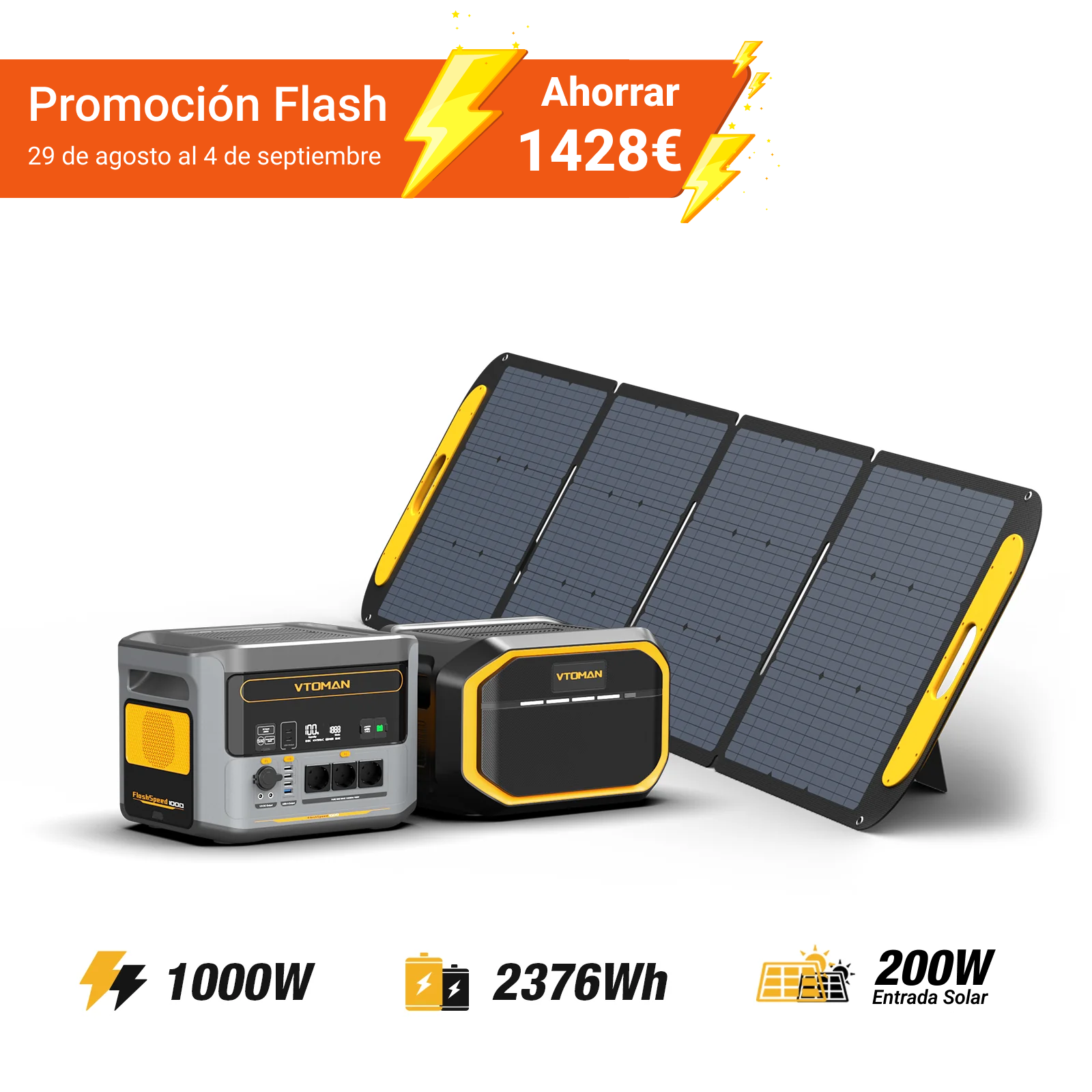 VTOMAN FlashSpeed ​​​​1000 Draagbaar Energiestation