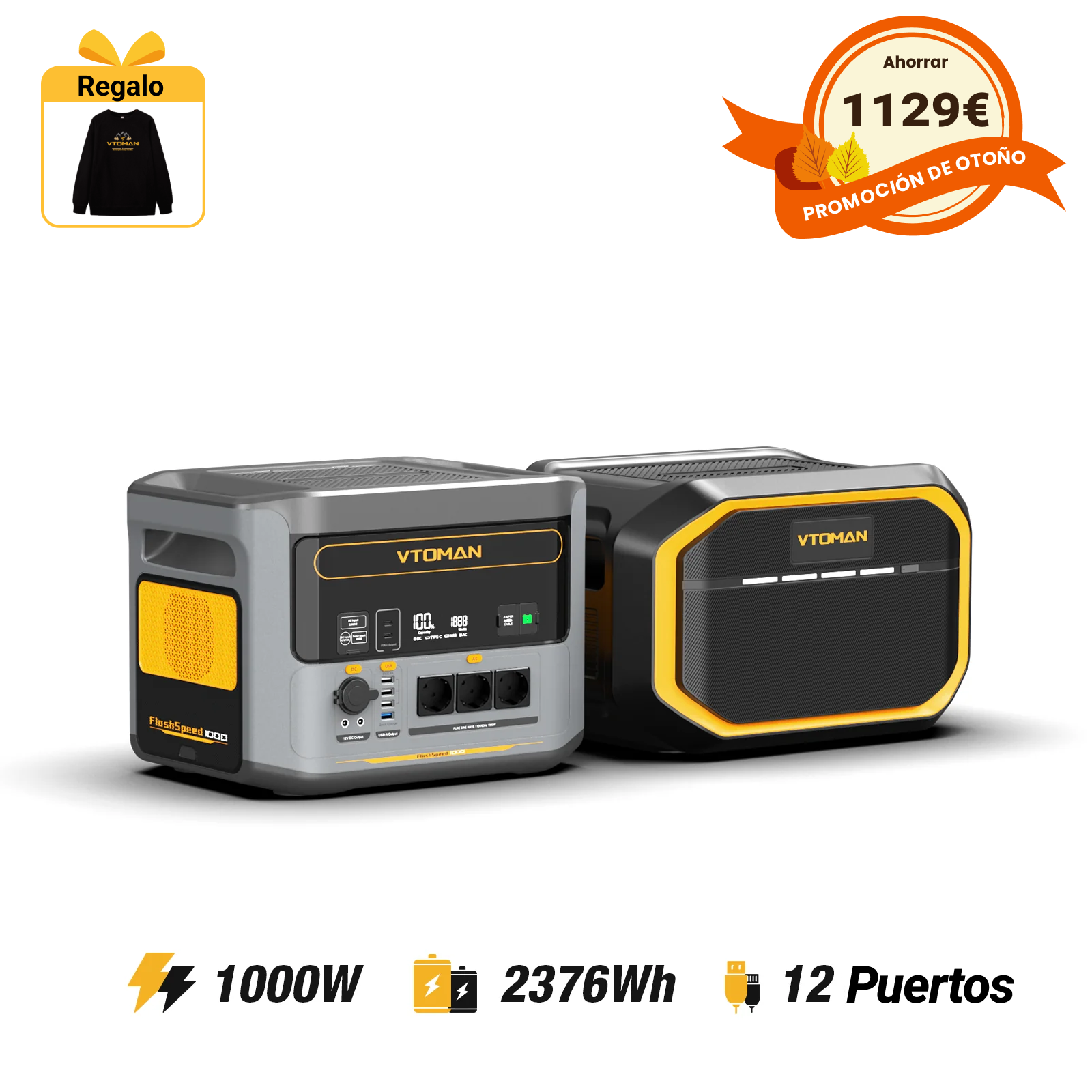 Estación de energía portátil VTOMAN FlashSpeed 1000